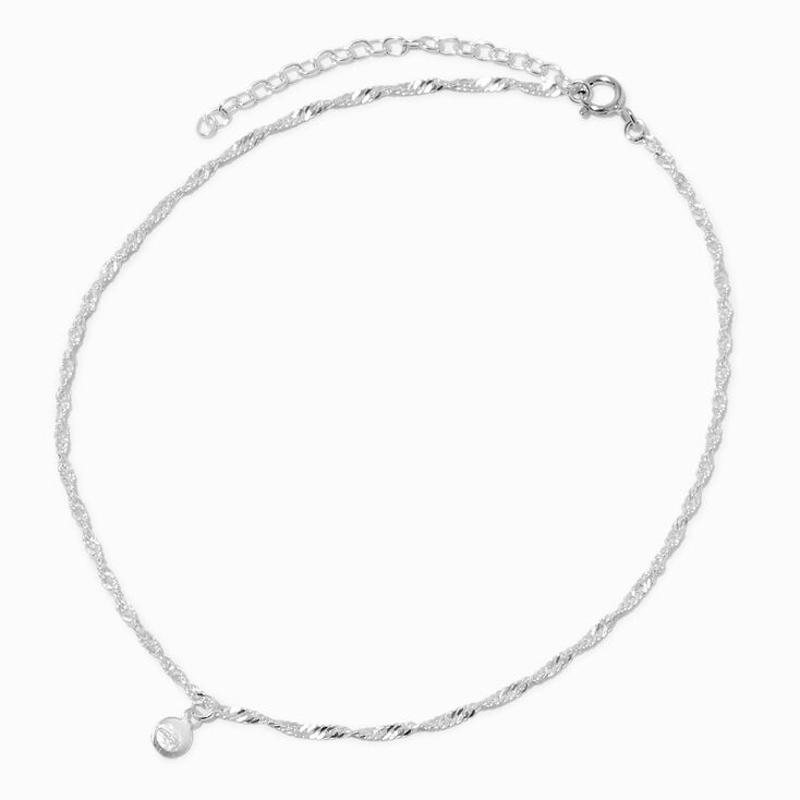 C LUXE by Claire&#39;s Sterling Silver Twisted Chain Anklet,