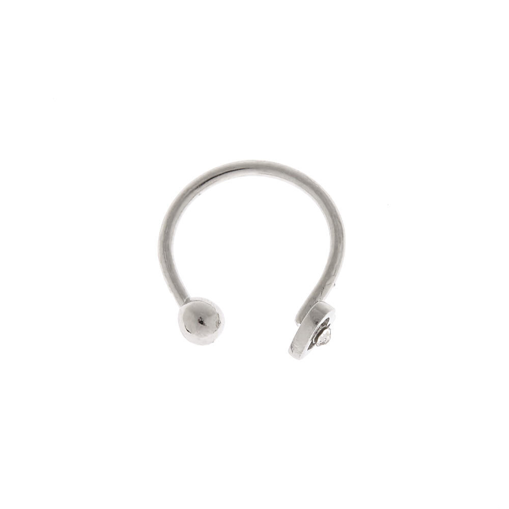 Silver Faux Heart Outline Nose Ring,