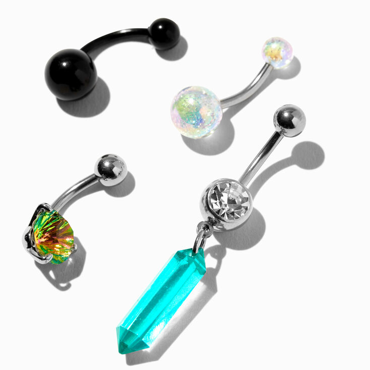 Emerald Rock Mixed Belly Rings - 4 Pack,