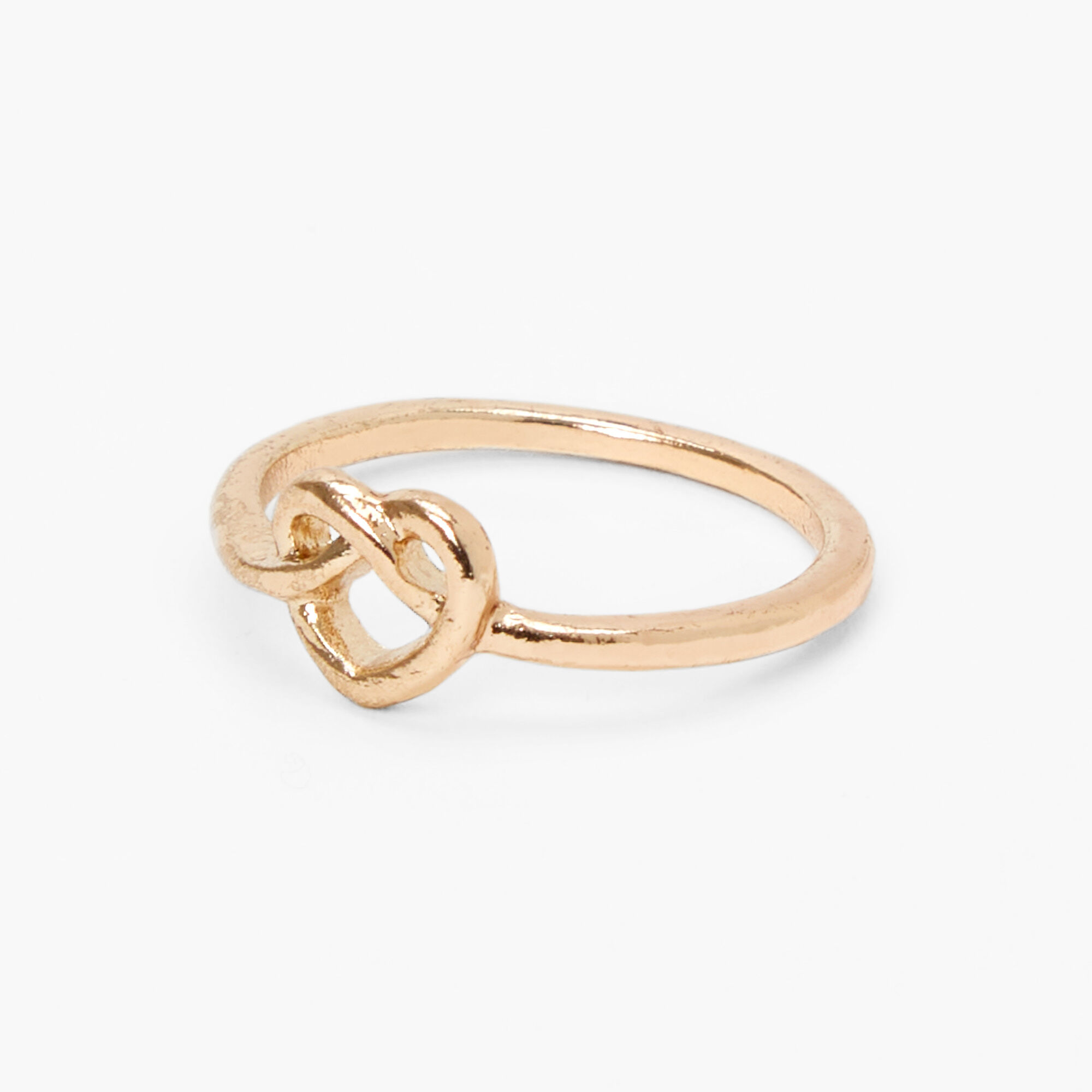 View Claires Knotted Heart Ring Gold information