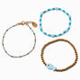 Blue Fish Beaded &amp; Adjustable Bracelet Set - 3 Pack,
