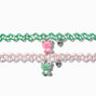 Best Friends Pink &amp; Green Flocked Frog Tattoo Choker Necklaces - 2 Pack,