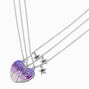 Best Friends Purple Ombr&eacute; Heart Pendant Necklaces - 3 Pack,