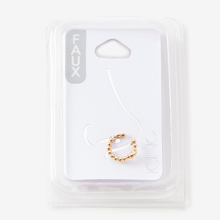 Gold-tone Bubble Ball Embellished Faux Nose Ring,