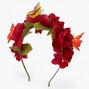 Butterflies and Flowers Headband - Burgundy,