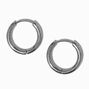 Titanium 12MM Silver &amp; Gold Hoop Earrings,