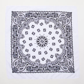 White Paisley Bandana Headwrap,