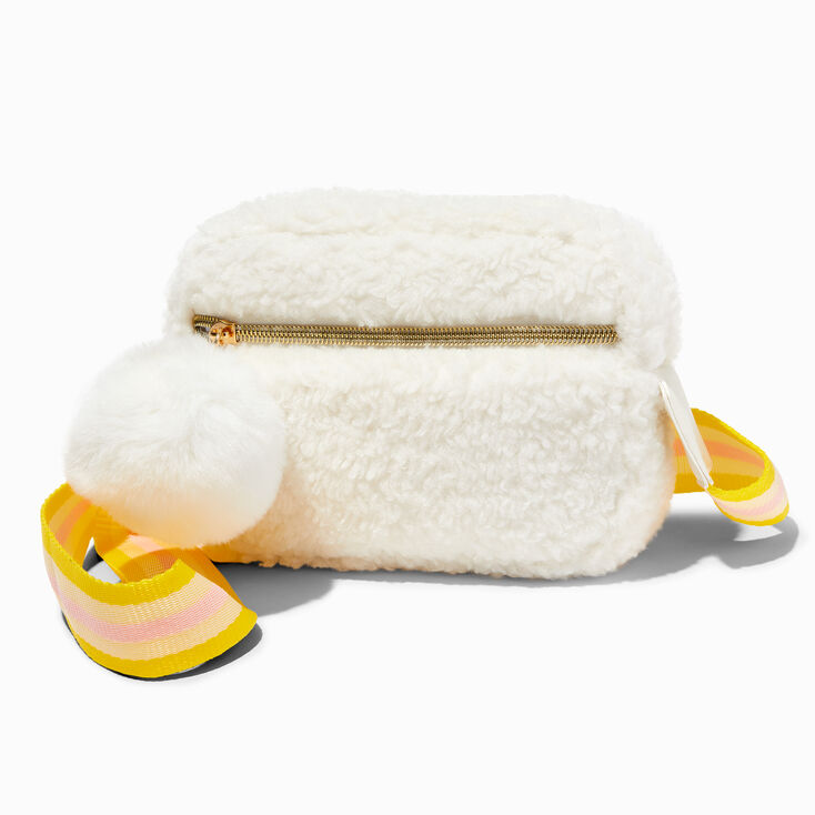 Cream Sherpa Crossbody Bag,