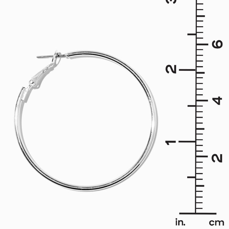 Silver-tone 50mm Hoop Earrings,