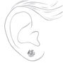 Sterling Silver Cubic Zirconia Round Stud Earrings - 8MM,
