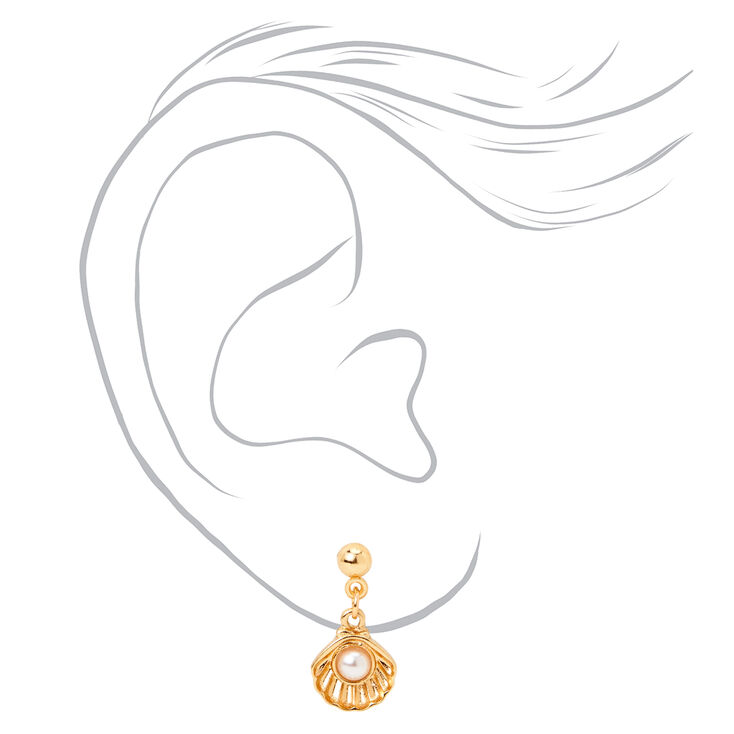 Gold Nautical 1&quot; Drop Earrings - 3 Pack,