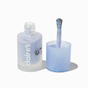 Matte Effect Vegan Nail Polish - Light Blue Glitter,
