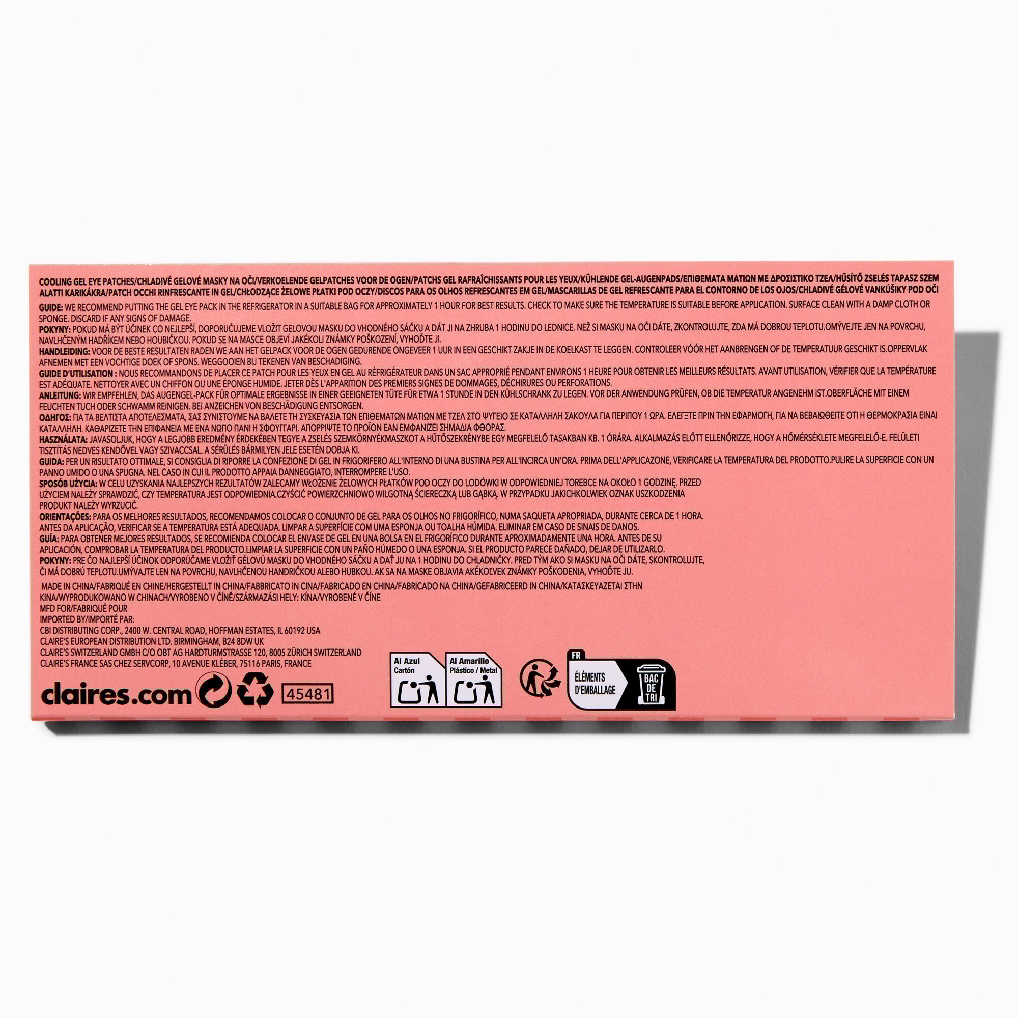 Juicy Peach Cooling Gel Eye Patches - 2 Pack,