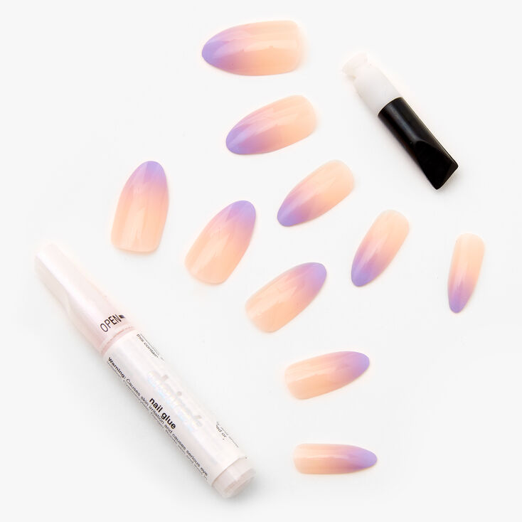 Lilac Ombre Stiletto Faux Nail Set - 24 Pack,