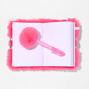 Claire&#39;s Club Pink Rainbow Mini Plush Lock Diary,