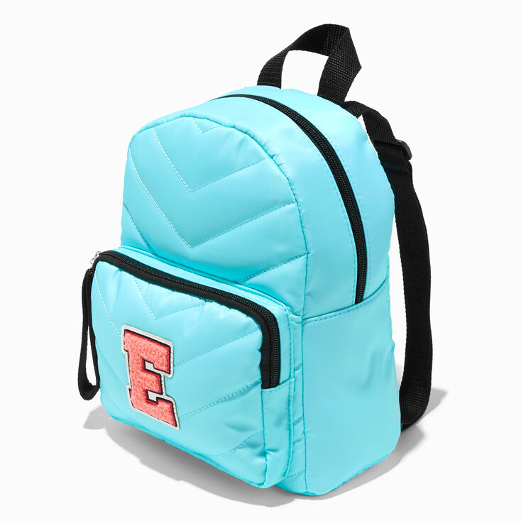 Blue Chevron Varsity Initial Mini Backpack - E | Claire's US