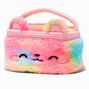 Claire&#39;s Club Rainbow Bear Furry Makeup Bag,