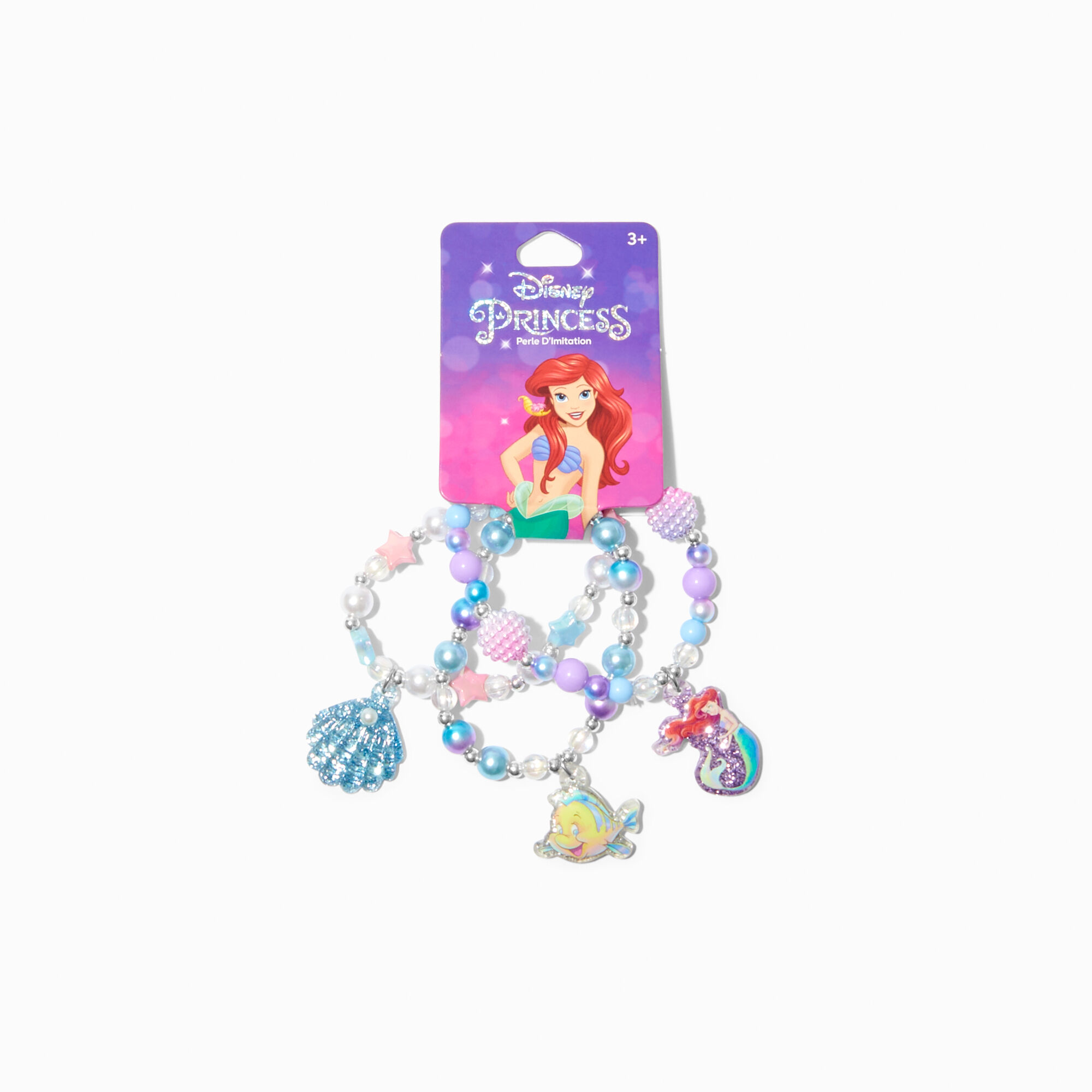 Disney Princess The Little Mermaid Ariel Charm Stretch Bracelets 3 Pack   Claires