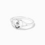 Silver Hamsa Hand Heart Rings Set - 10 Pack,