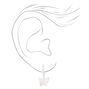 Silver Cubic Zirconia Textured Butterfly Jewelry Set - 2 Pack,