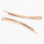 Rose Gold-tone Rhinestone Hair Pins - 2 Pack,