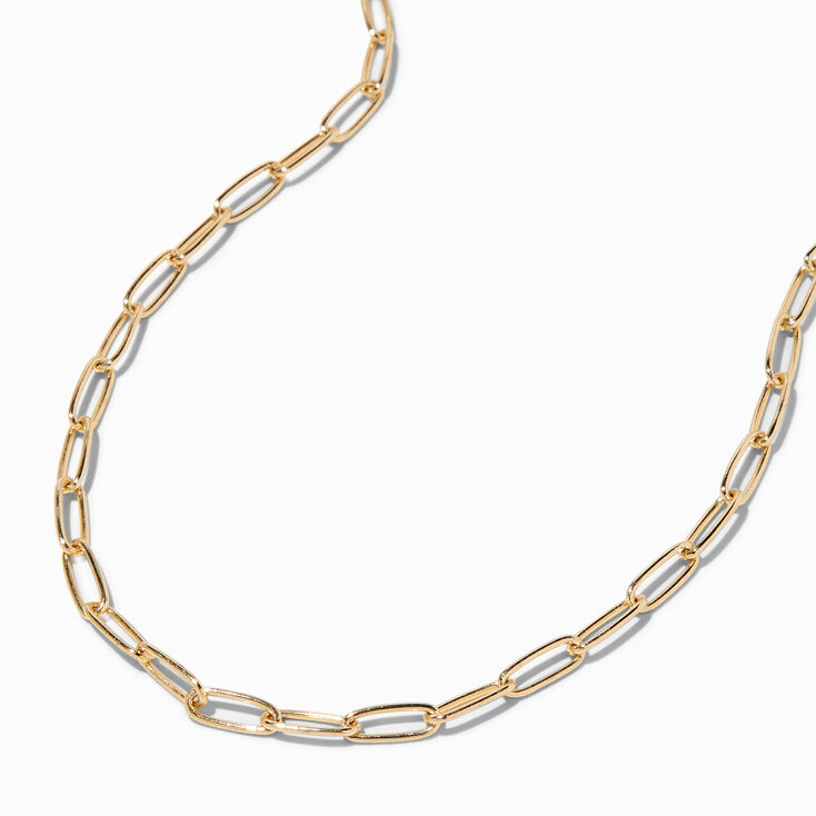 C LUXE by Claire&#39;s 18k Yellow Gold Plated Paperclip Chain Necklace,