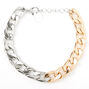 Mixed Metal Chunky Chain Link Bracelet,