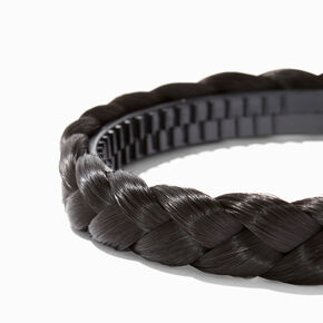 Black Faux Hair Braided Headband,