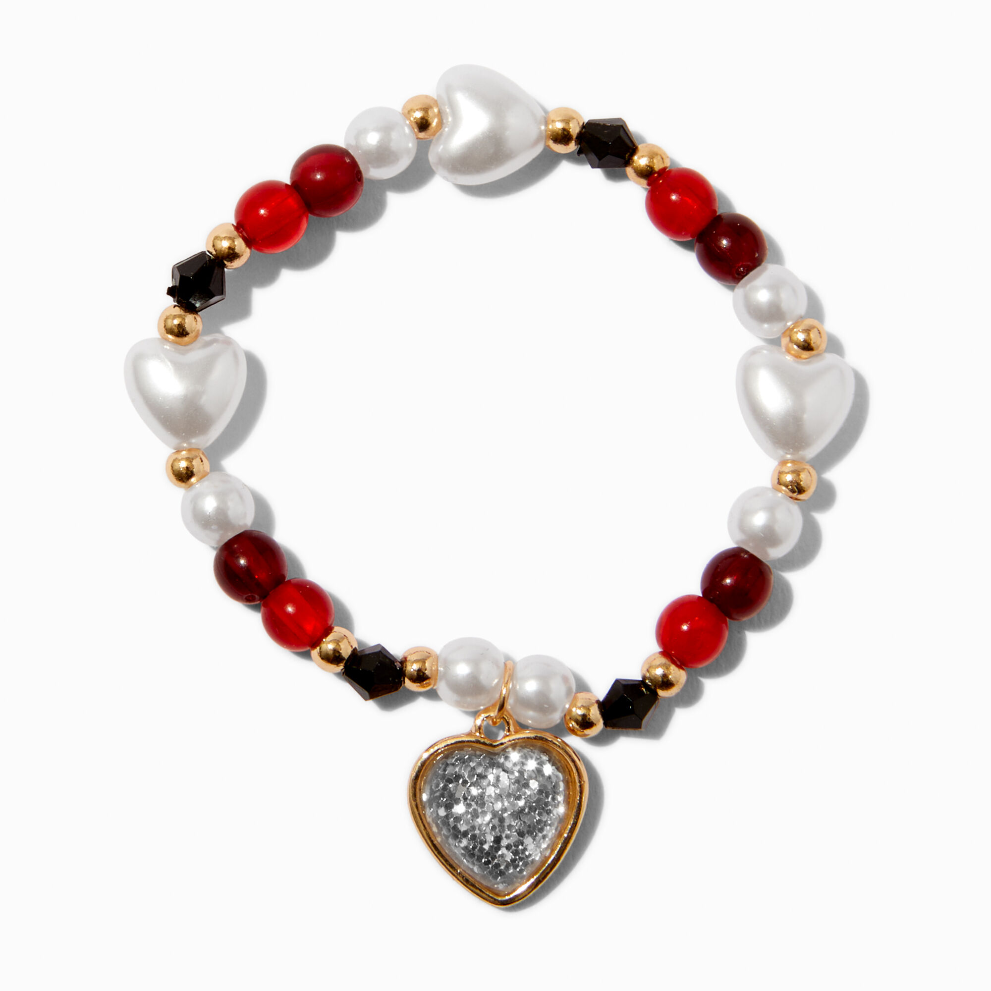 Claire's Club Holiday Heart Beaded Jewelry Set - 3 Pack,