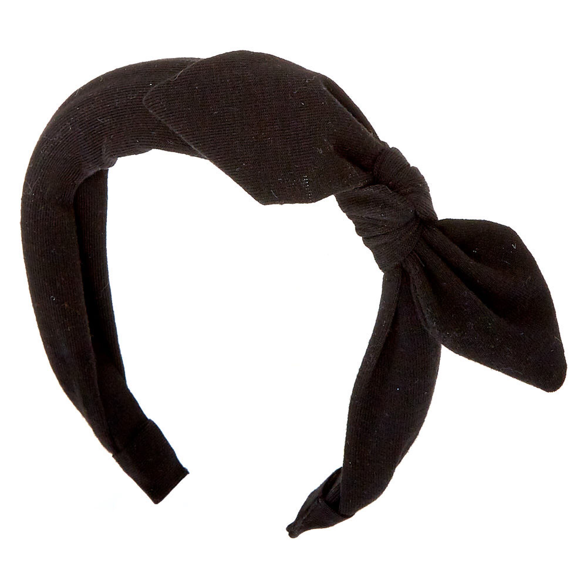 View Claires Solid Knotted Bow Headband Black information