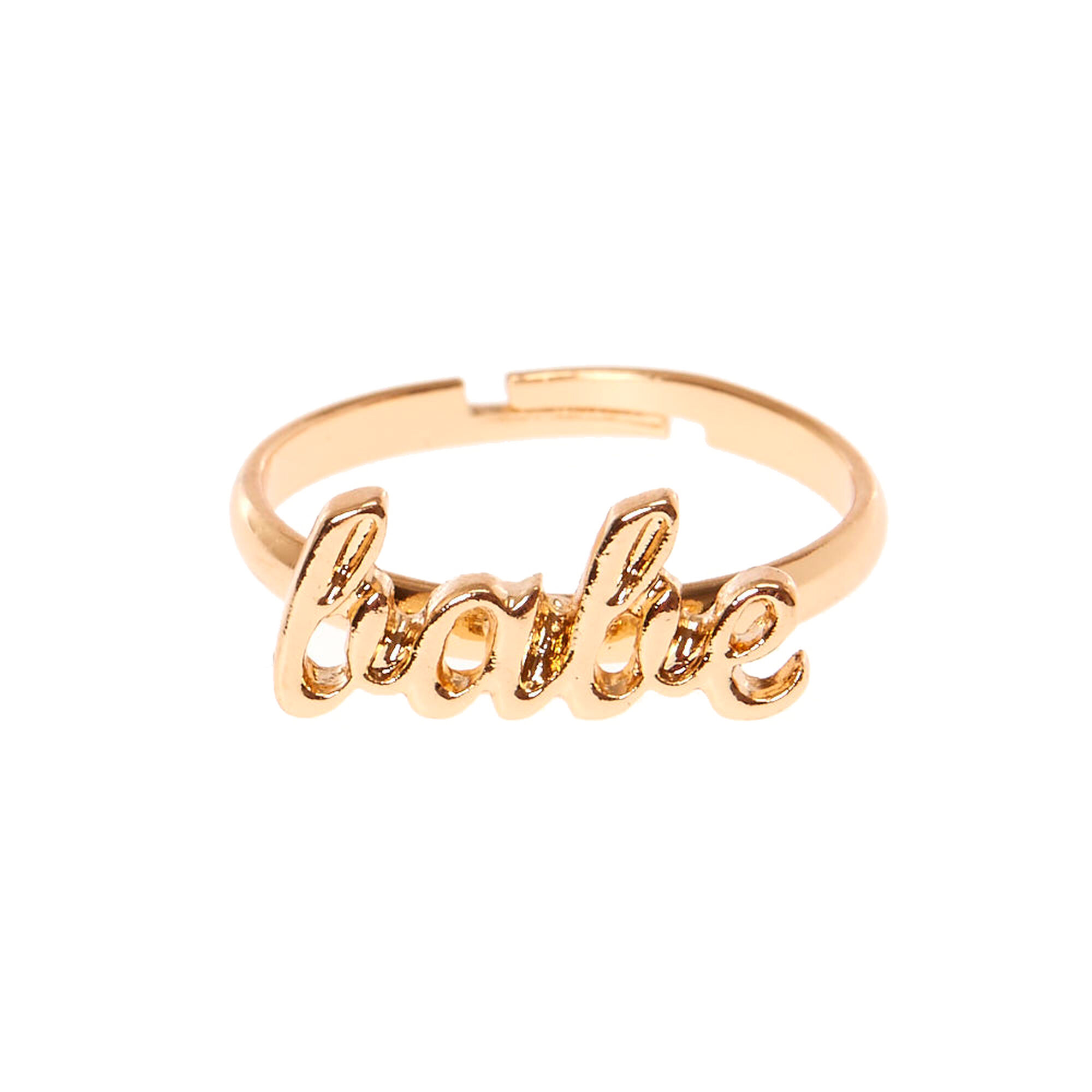 Gold-Tone BABE Adjustable Ring | Claire's US