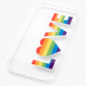 Rainbow Love Clear Phone Case - Fits iPhone XR,