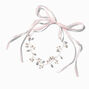 Rose Gold-tone Crystal Leaf &amp; Pearl Headband,