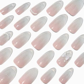 3D Bow &amp; Glitter Stiletto Vegan Faux Nail Set - 24 Pack,