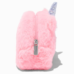 Pink Unicorn Furry Makeup Bag,