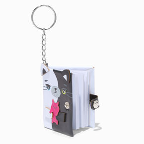 Moody Cat Mini Diary Keychain,