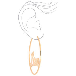 Gold 60MM Love Hoop Earrings,
