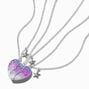 Best Friends Purple Ombre Heart Pendant Necklaces - 3 Pack,