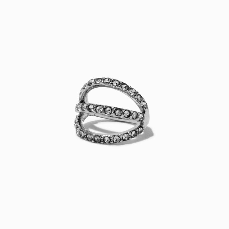 Silver-tone Triple Row Twister 18G Cartilage Clicker Earring,