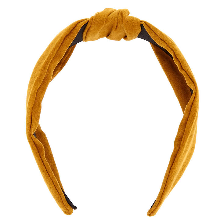 Knotted Suede Headband - Mustard,