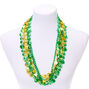 Beaded Lucky Necklaces - Green, 6 Pack,