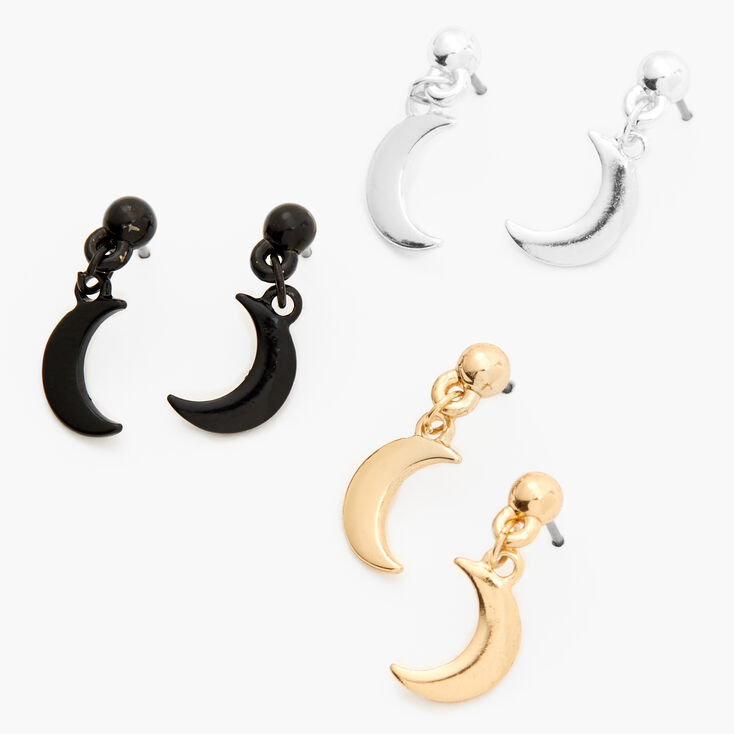 Claire's Pendantes croissant de lune 1,5 cm en métaux mixtes - Lot de 3
