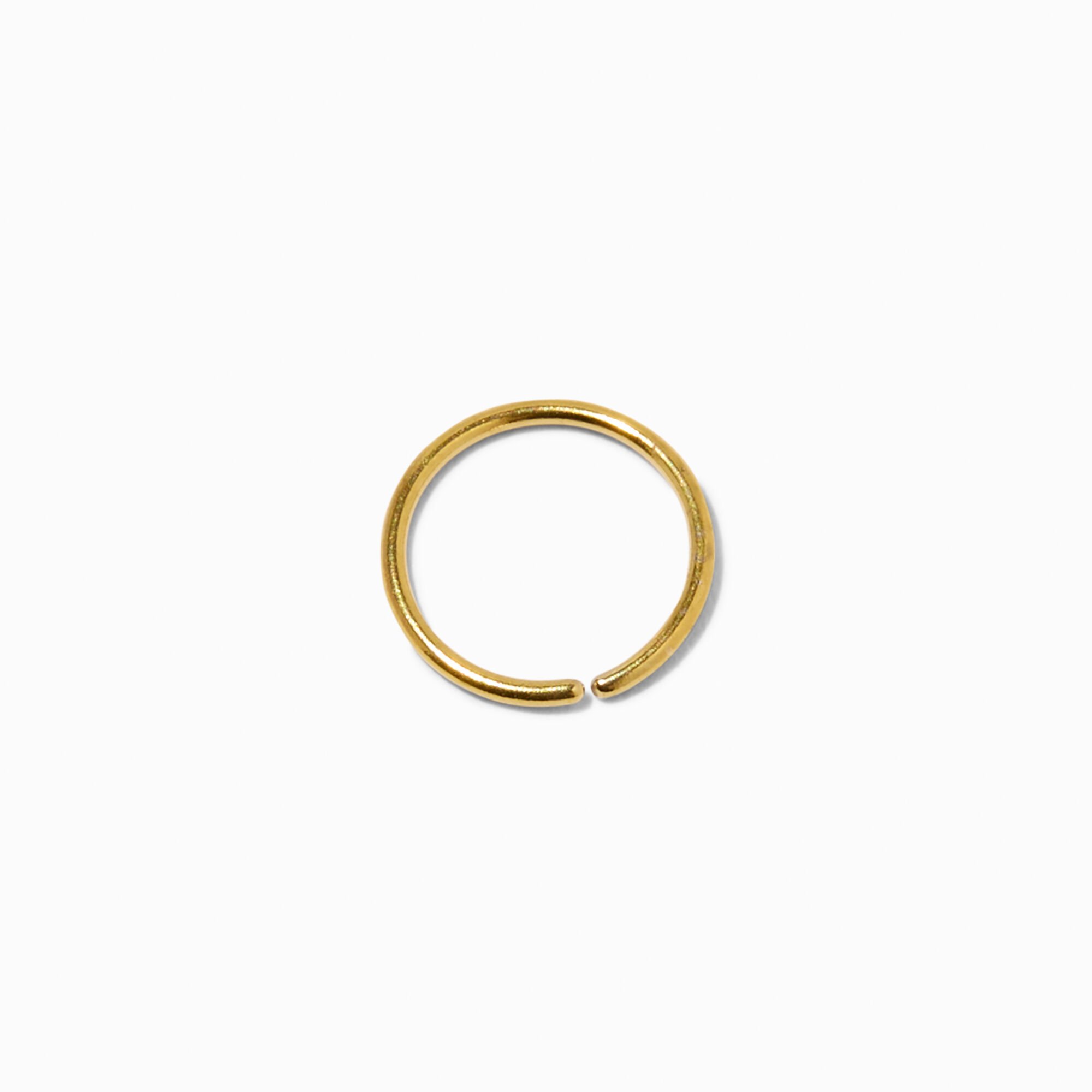 20G Gold-tone Stainless Steel Mixed Nose Hoops - 3 Pack,