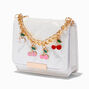 Cherry White Quilted Crossbody Wallet,