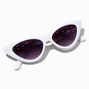 Chunky White Cat Eye &amp; Gold Chain Link Sunglasses,