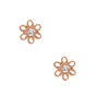 Clous d&#39;oreille marguerites et strass en titane dor&eacute; rose - Collection C Luxe,