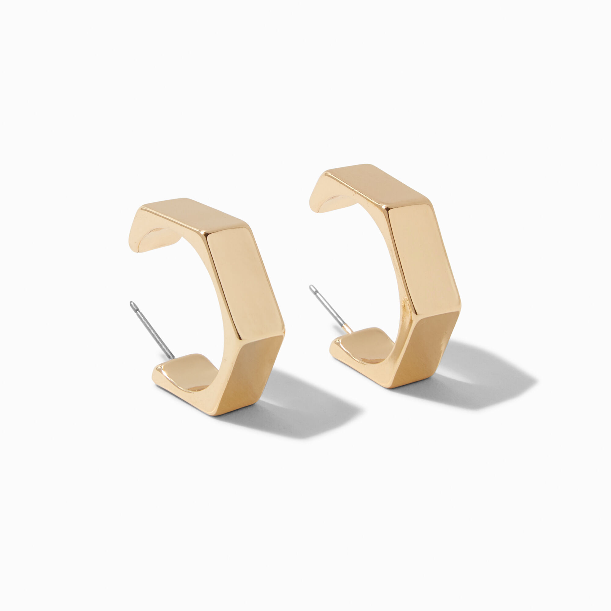 Gold-tone 20MM Hexagon Hoop Earrings,