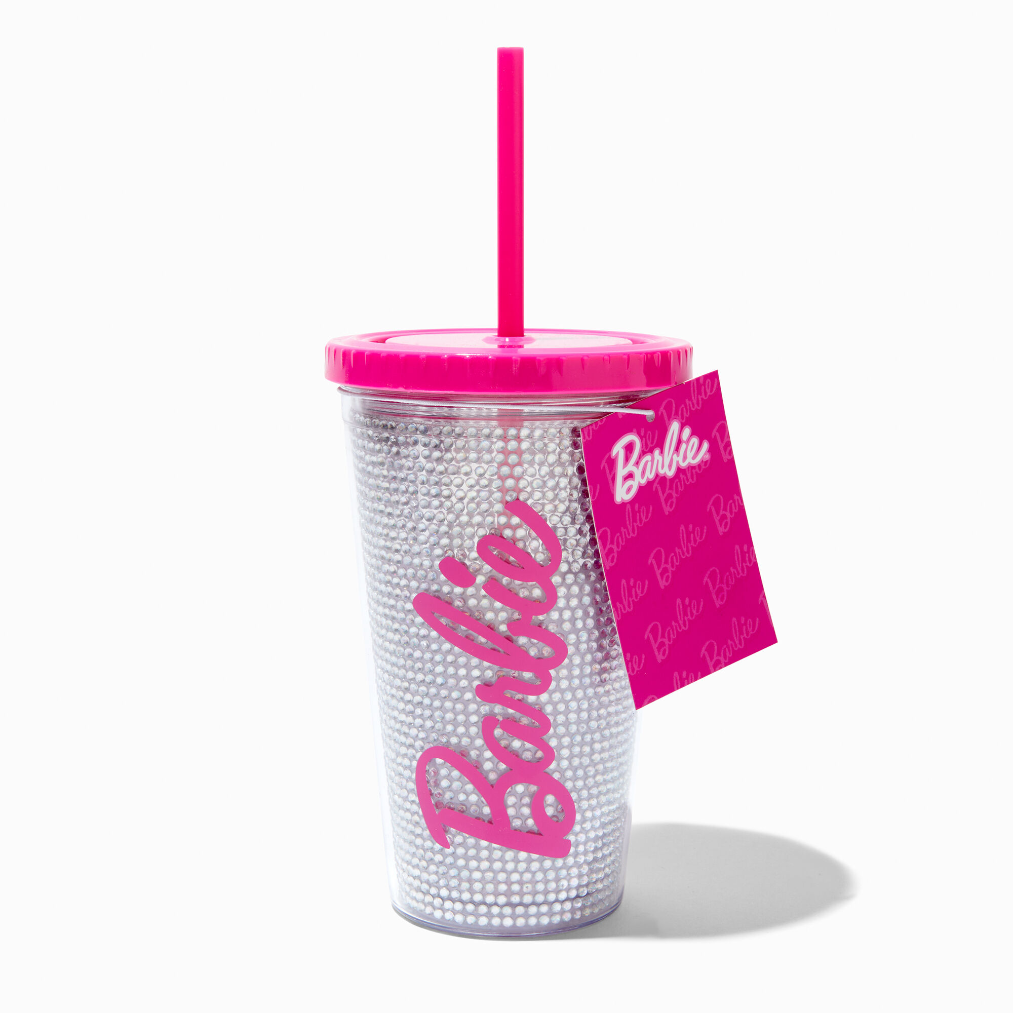 View Claires Barbie Silver Tumbler Pink information