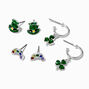 Boucles d&rsquo;oreilles ic&ocirc;nes strass Saint-Patrick - Lot de 3,