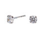 Clous d&#39;oreilles en argent avec strass rond en zircon cubique - 4&nbsp;mm,